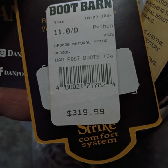 Dan Post Natural Python Boots - Picture 2 of 3